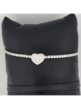 Elegant Silver Heart Bracelet Stamped 925